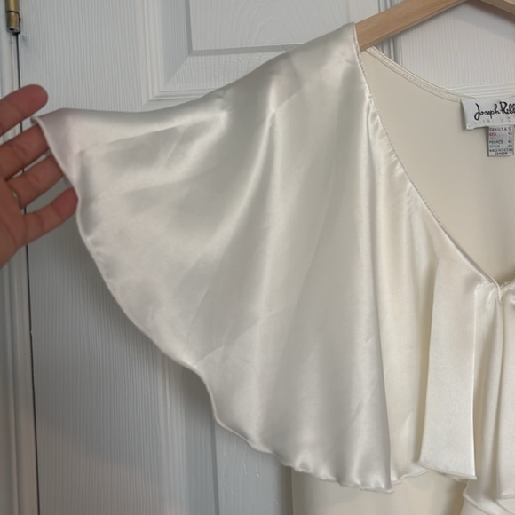 Joseph Ribkoff satin ruffle top - Picture 4 of 8